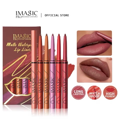 Picture of IMAGIC Lip Liner Pencil Set 6 Color/Set Shape Sculpt Weightless Precise Liner with Blendable Texture Matte Soft lipstick makeup