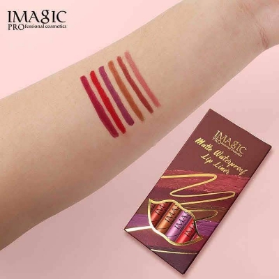 Picture of IMAGIC Lip Liner Pencil Set 6 Color/Set Shape Sculpt Weightless Precise Liner with Blendable Texture Matte Soft lipstick makeup