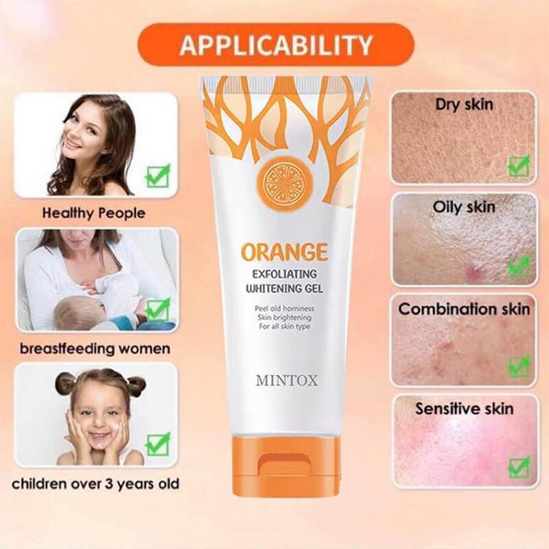 Picture of MINTOX Orange Exfoliating Whitening Gel Body Scrub Facial Exfoliating Gel Moisturizing Whitening Cleaner Cream 50g