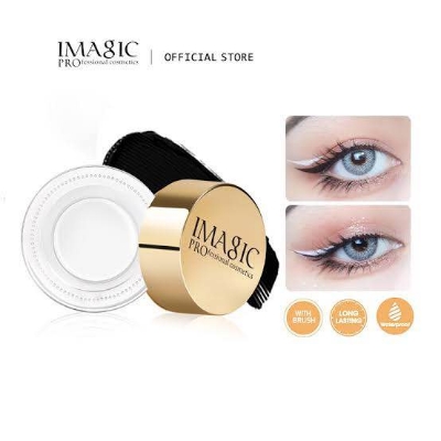 Picture of IMAGIC Waterproof Gel Eyeliner Eyemakeup White/Black/Blue Kajal Golden Box With Brush