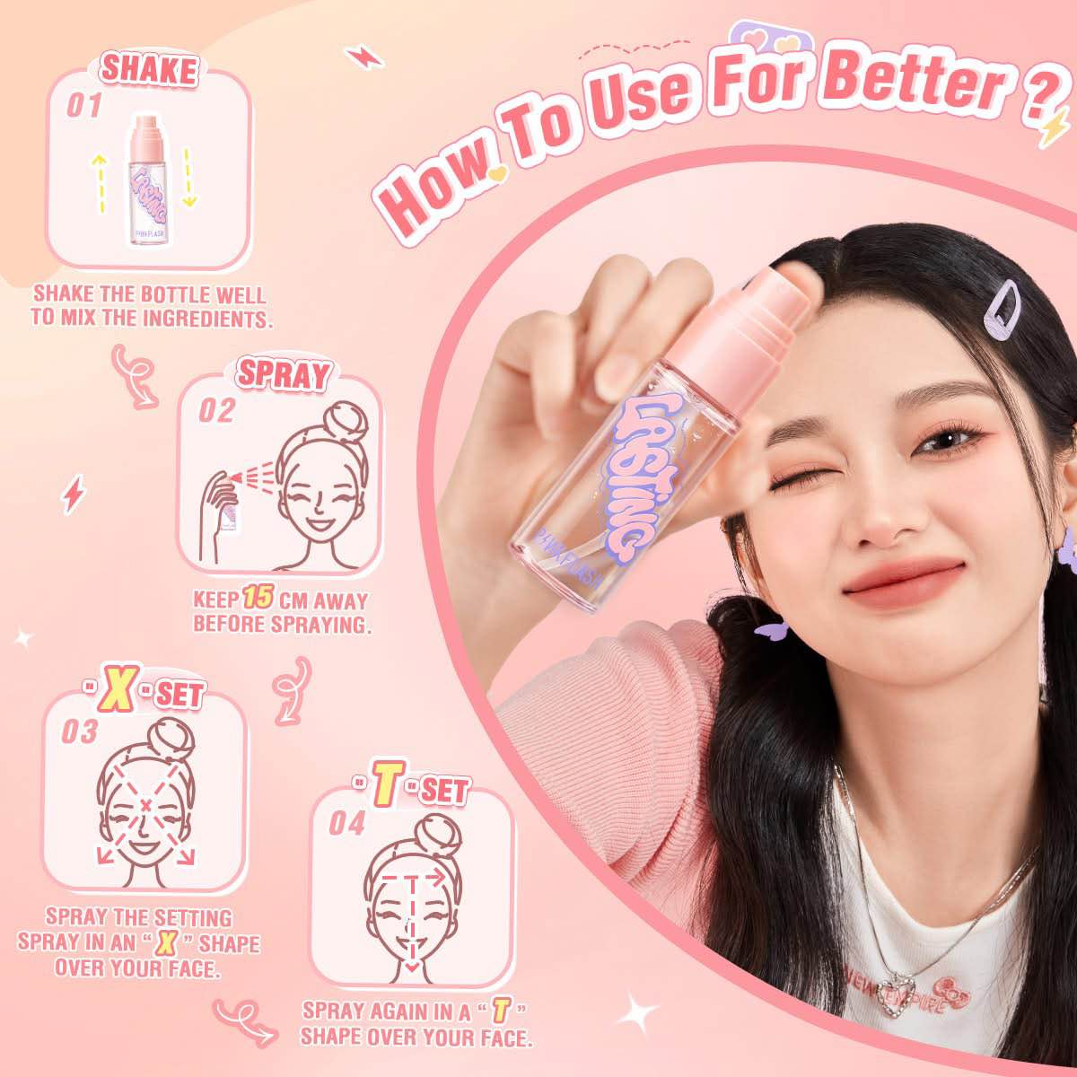 Picture of PinkFlash Double Fixing Setting Spray - 40ml - Makeup Setting Spray