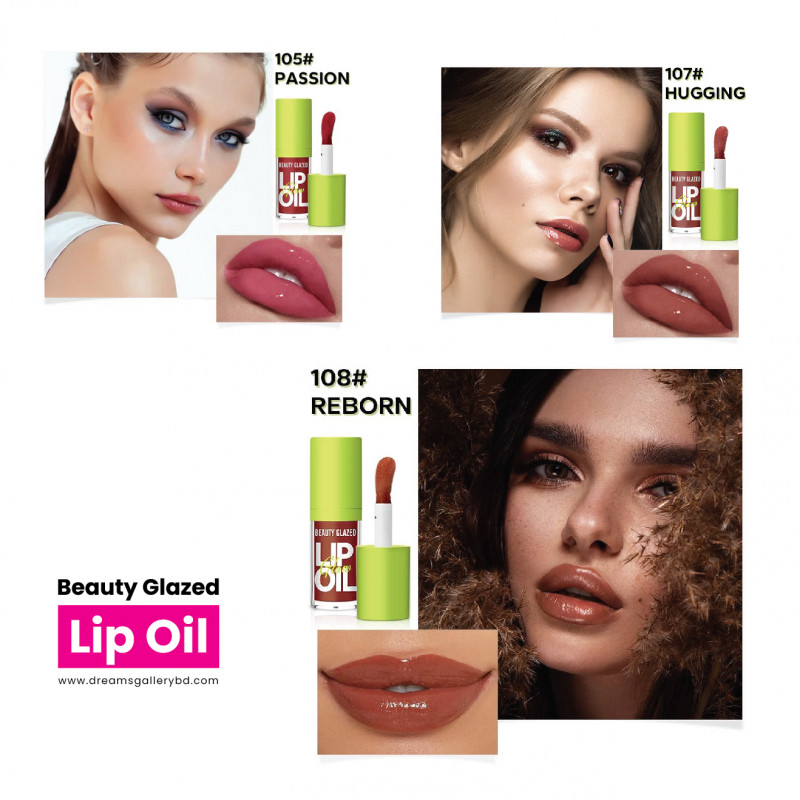Picture of Beauty Glazed Big Brush Head Lip Oil Ultra-Hydrating & Nourishing Smooth Glossy Finish Lip Glow Oil Shiny and Vegan Tinted Lip Gloss Non-Sticky Formula