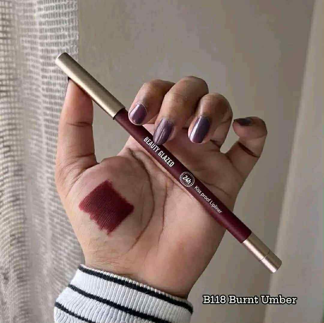 Picture of BEAUTY GLAZED Waterproof Matte Lip Liner Pencil-118 BURNT UMBER