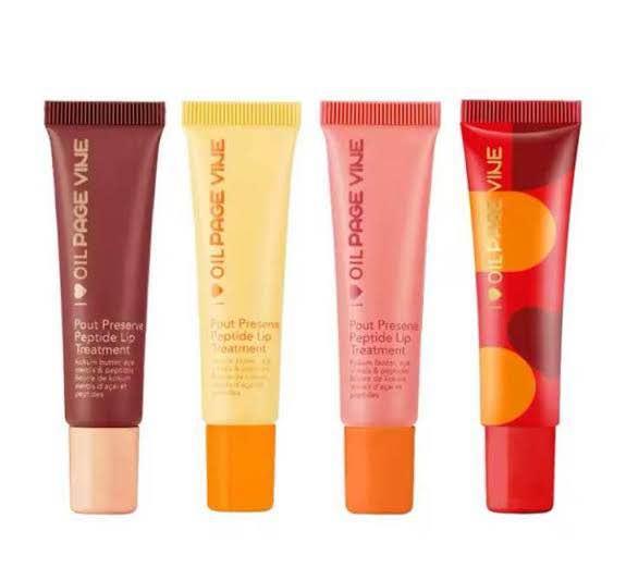 Picture of Page Vine Peptide Lip Gloss Butter Lip Balm Ca - Hydrating Peptide Lip Shiny Lip Stain Tint Long Lasting Lip Gloss Plumping Lip Oil -Blood orange