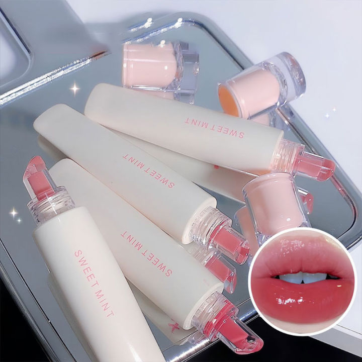 Picture of Jelly Lip Gloss Long Lasting Mirror Water Lip Glaze Colored Moisturizing Lipstick Crystal Shiny Lip Tint Korean Lips Care Makeup