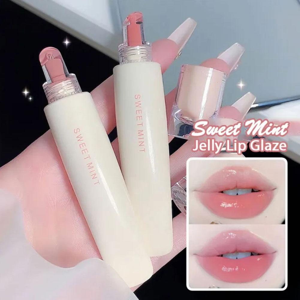 Picture of Jelly Lip Gloss Long Lasting Mirror Water Lip Glaze Colored Moisturizing Lipstick Crystal Shiny Lip Tint Korean Lips Care Makeup