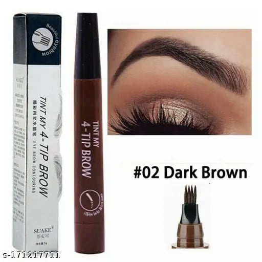 Picture of TINT MY 4-TIP BROW Liquid Eyebrow Pencil Waterproof (No 2 ) (Dark Brown)