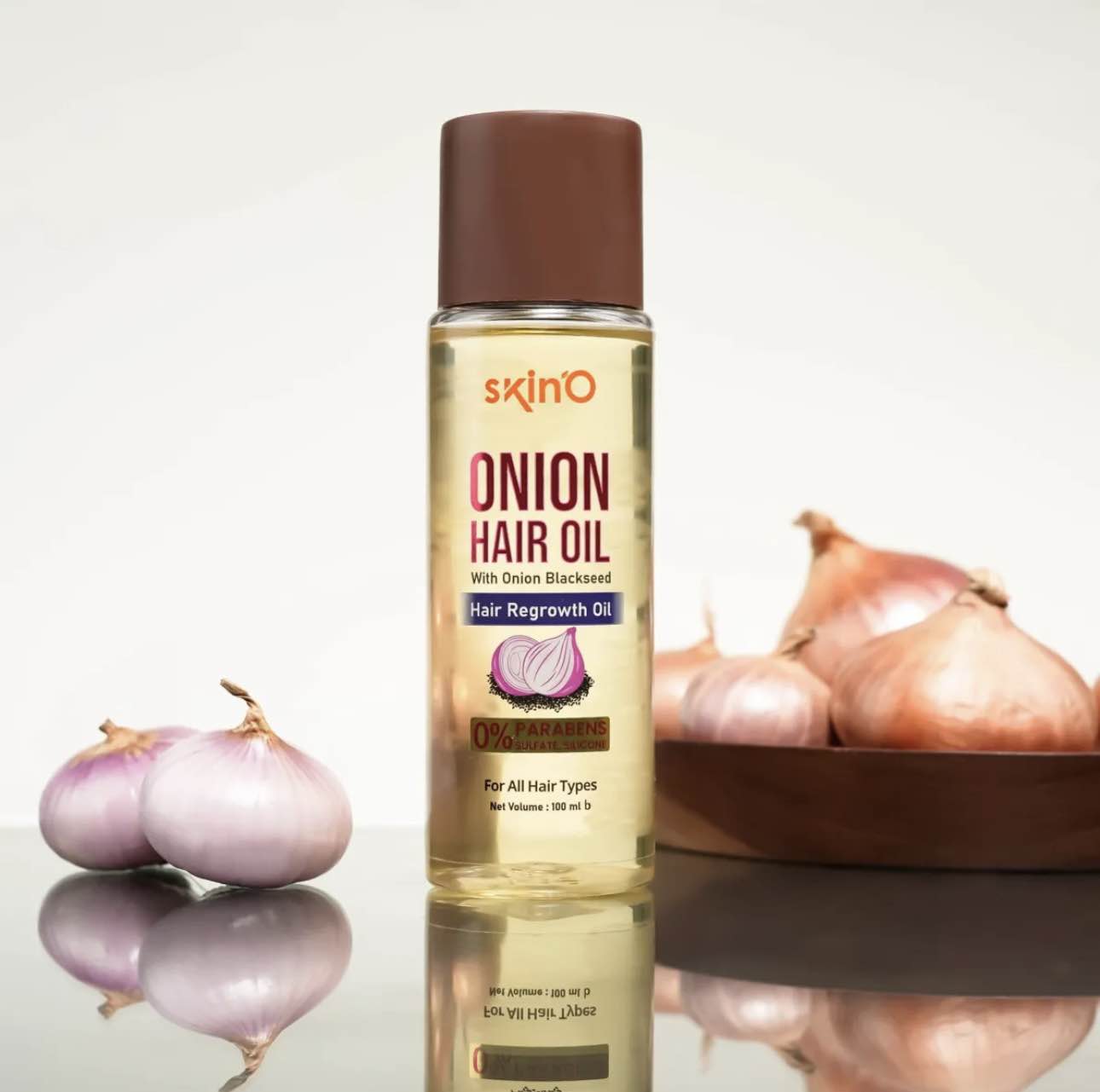 Picture of Skino Onion Hair Oil With Onion Blackseed Hair Regrowth Oil 100ml
