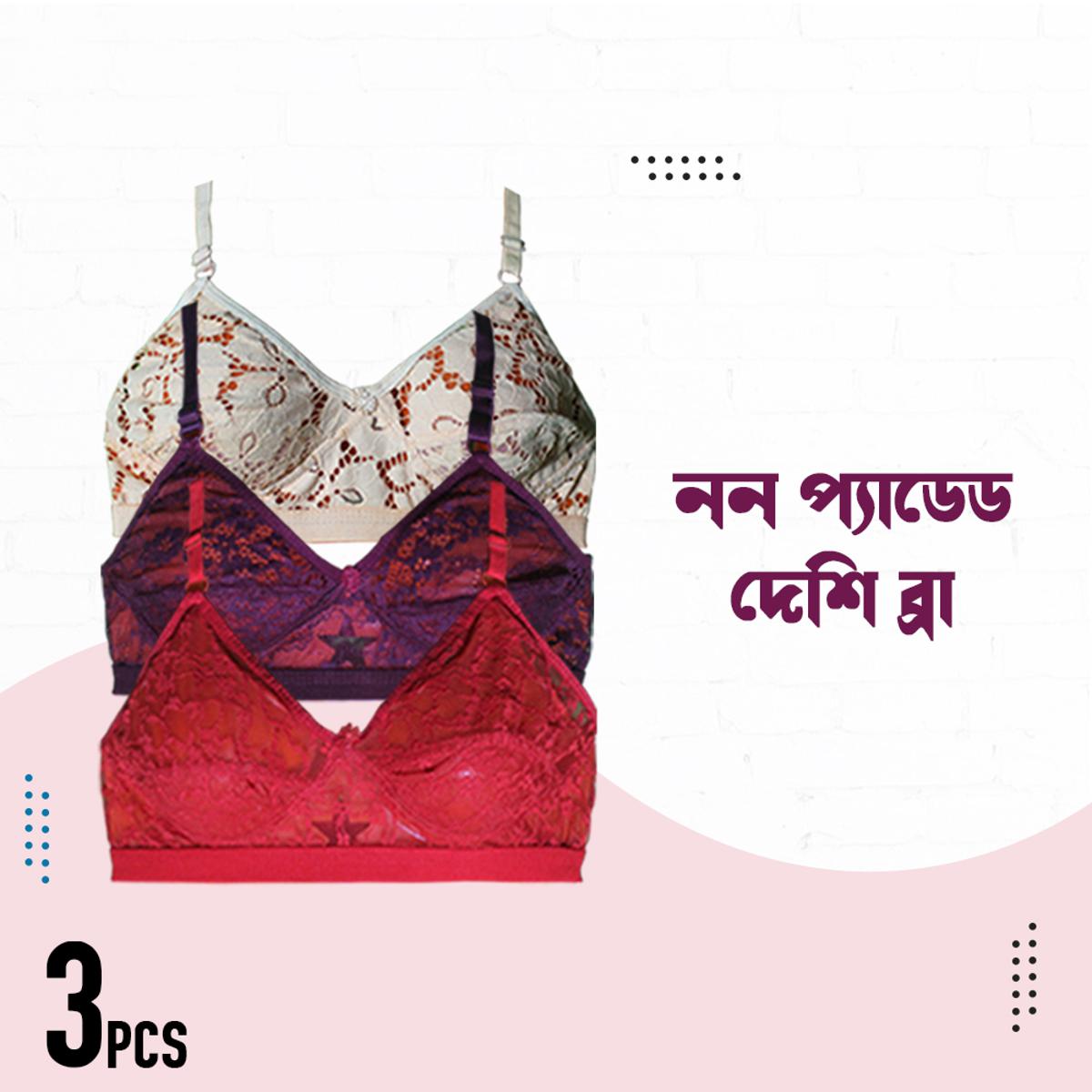 Picture of 3 Pcs highly comfortable Guddi Bra / Net Bra for Women and Girls - Bra - Bra
