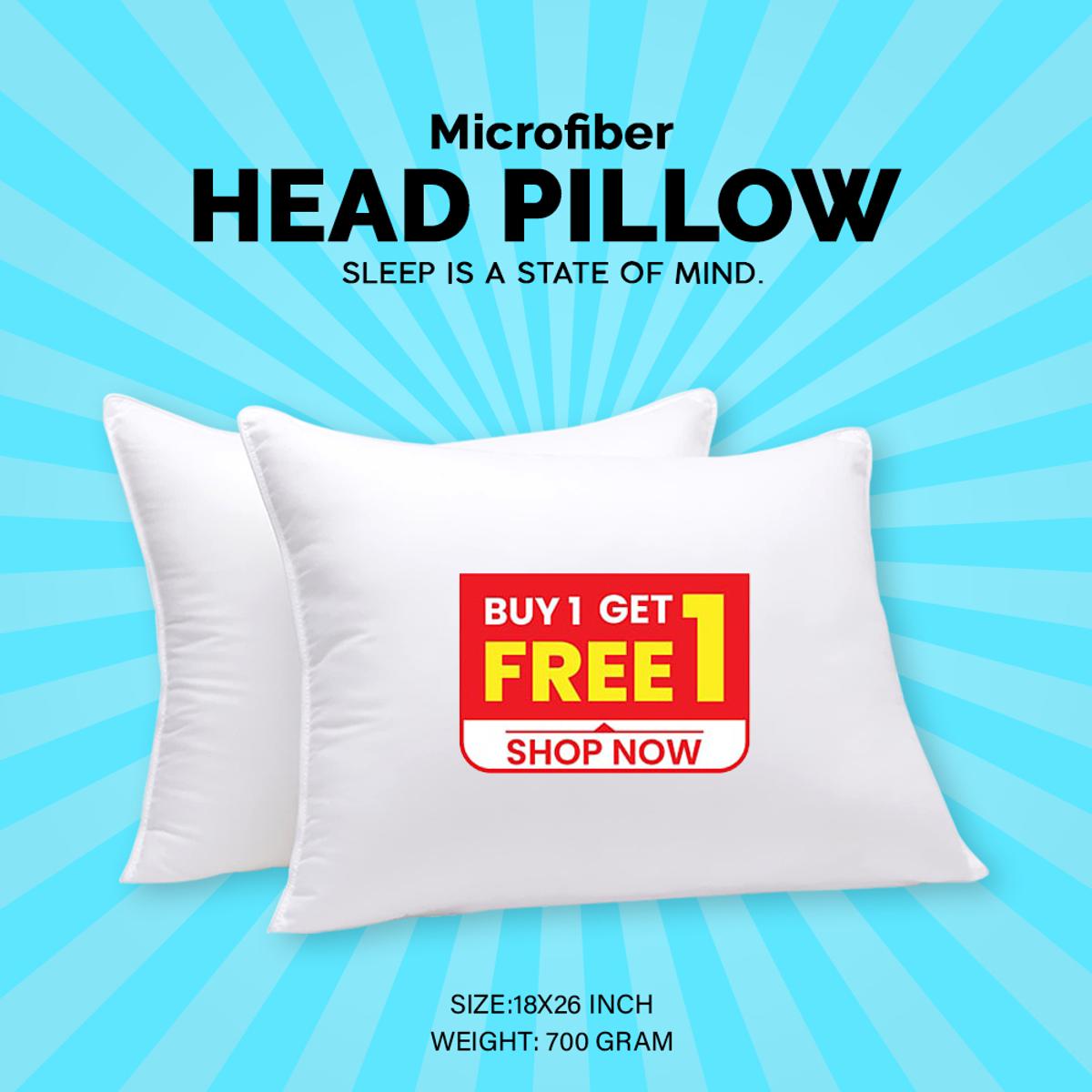 Picture of Microfiber Head Pillow 18X26 Inch ( Buy 1 Get 1) Mathar Balish - Pillow