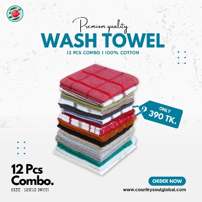 Picture of 12 PCs Face Towel / Wash Towel / Rumal Highly Absorbent, Soft & Comfortable