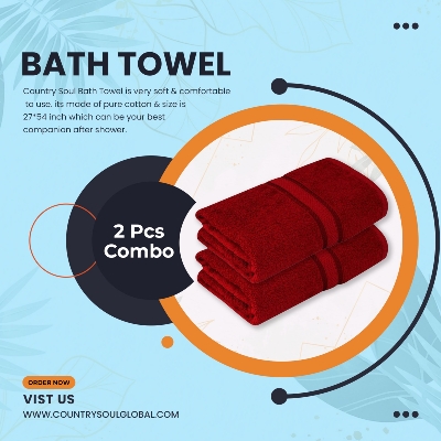 Picture of 2 Piece Bath Towel, Bathroom, Shower Towel, 380 gsm Ring Spun Cotton High Absorbency Towel - towel