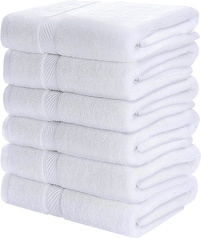 Picture of 6 PCS  Bath Towel /Hotel Towel/Spa Towel Set, 100% Ring Spun Cotton (27 x 54 Inches) - Ideal for Everyday use - Ultra Soft & Highly Absorbent - Machine Washable & Lightweight and Highly