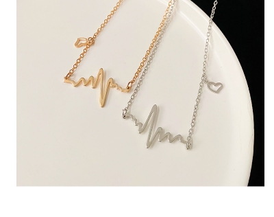 Picture of Heartbeat Necklace ECG Necklace Delicate Minimalist