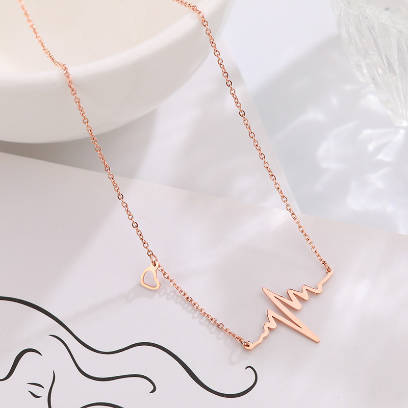 Picture of Heartbeat Necklace ECG Necklace Delicate Minimalist