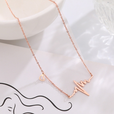 Picture of Heartbeat Necklace ECG Necklace Delicate Minimalist