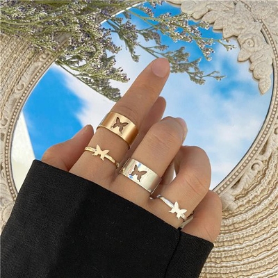 Picture of Couple Love Butterfly Ring Set ( 2Pcs/Set)