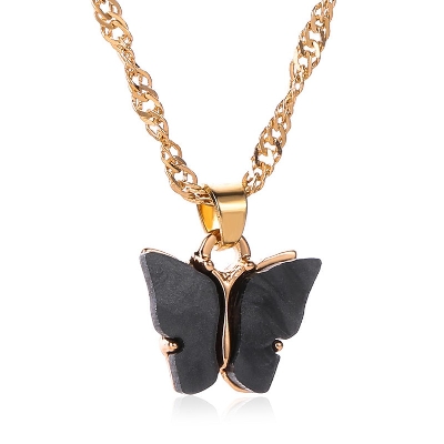 Picture of Korean Fashion Cute Butterfly Pendant Necklace for Women Golden Color Statement Necklace Jewelry Gifts