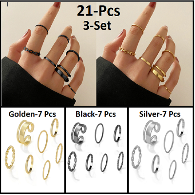 Picture of 7 Pcs Finger Ring Set Women Finger Rings for women's fashion