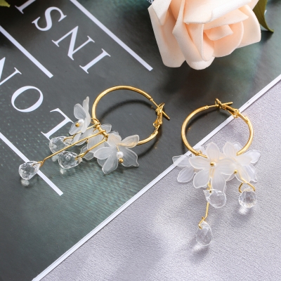 Picture of My Love Korean Flower Tassel Drop Earrings