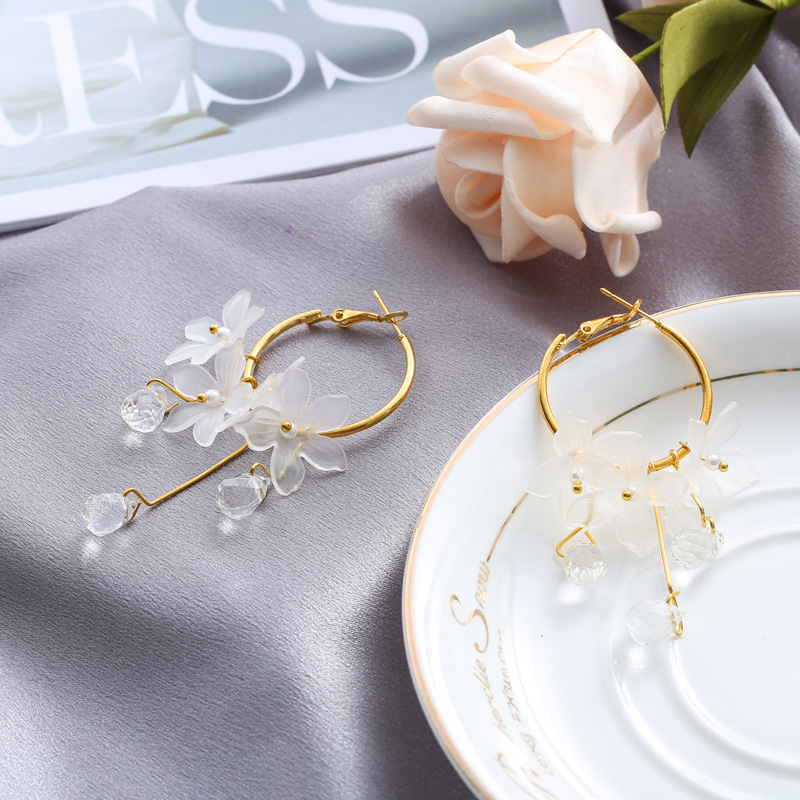 Picture of My Love Korean Flower Tassel Drop Earrings