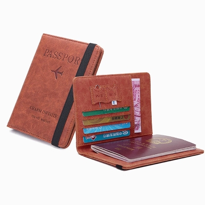 Picture of Airelle Digital Goods Multi-Function Credit Card Holder Leather Document Package Passporrt Holder Passporrt Bag Wallet Travel Cover Case - Passport Cover