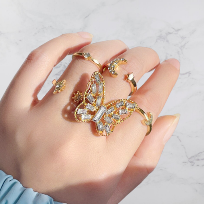 Picture of Stylish Butterfly-Ring Set for Women- 5Pcs Set