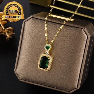 Picture of Double Stone Green Neckless for Stylish Girls or Women