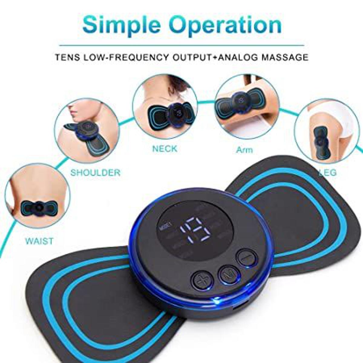 Picture of EMS Neck Massager Mini Electric Back Muscle Pain Relief Spine Massage Pads for Men/Women
