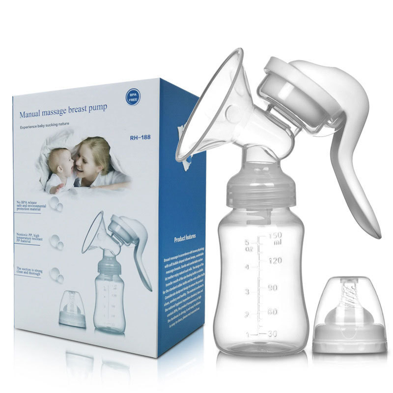 Picture of 2 in 1 Breastfeeding Pump and Bottle Manual Breastfeeding Portable Breastfeeding Milk Pump, Easy to Control Vacuum-1Set By  Zikra Exclusive