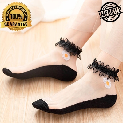Picture of China Yuki Comfortable and cool daisy ice silk transparent socks for women