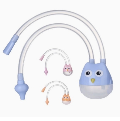 Picture of Newborn Baby Nasal Aspirator Owl Shape Comfortable Oral Suction Baby Safety Nose Cleaner Anti-reflux High Quality Silicone Snot Suction Pipe