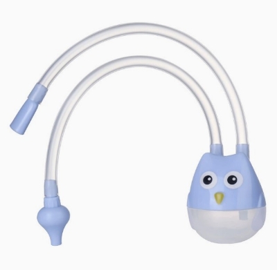 Picture of Newborn Baby Nasal Aspirator Owl Shape Comfortable Oral Suction Baby Safety Nose Cleaner Anti-reflux High Quality Silicone Snot Suction Pipe