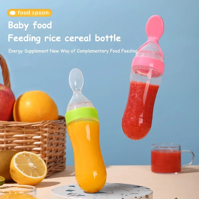 Picture of Baby Silicone Squeeze Spoon Feeder (90ML Bottle)