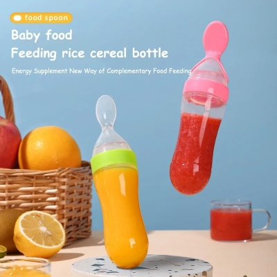 Picture of Baby Silicone Squeeze Spoon Feeder (90ML Bottle)