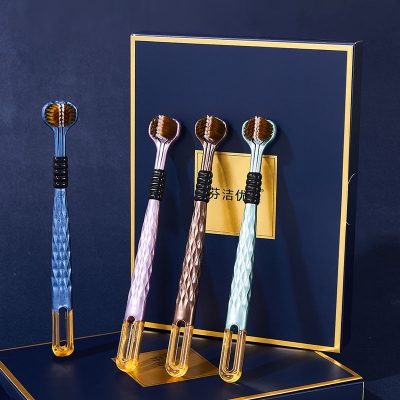 Picture of 360° Three-sided Soft Bristle Toothbrush Portable Travel Dental Oral Care china scientific V toothbrush