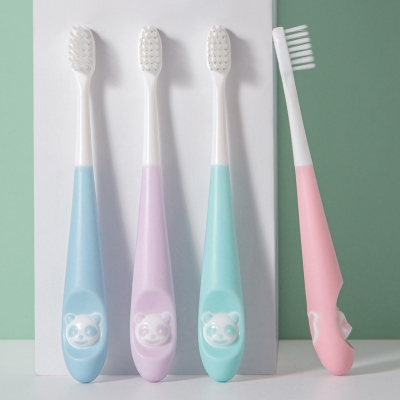 Picture of HaoNiu Children's  Soft Hair Toothbrush 3-12 Years Old Cartoon Panda Toothbrush