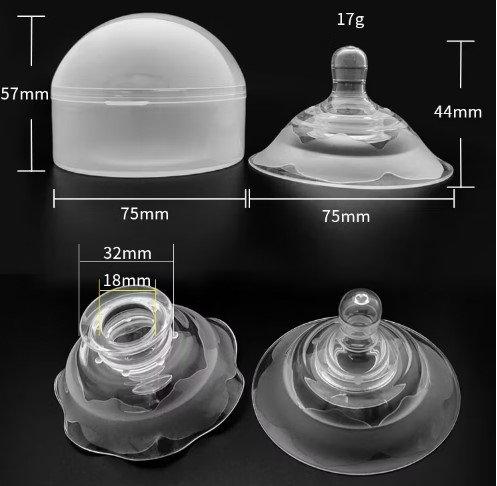 Picture of Double layer Nipple Shield Premium Quality Silicone  for Breastfeeding Mother Wiyh Box