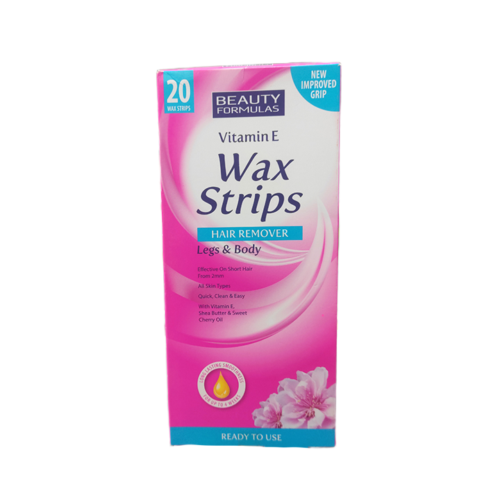 Picture of Beauty Formulas Vitamin E Wax Strips Hair Remover for Leg & Body - 20 Pcs Wax Strips 