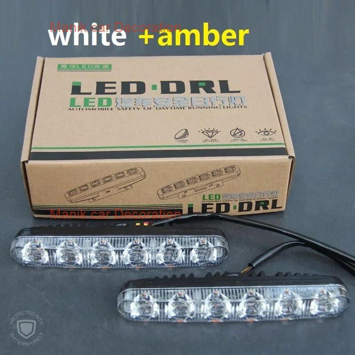Picture of New car 2pcs dual color 18w DRL LED Work Light white  12v daytime running light turn light