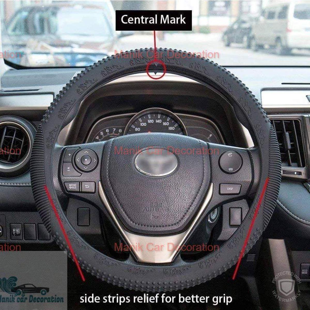 Picture of Soft Silicone  Anti-Skid Car Steering Wheel Cover - Universal Anti-slip (black)