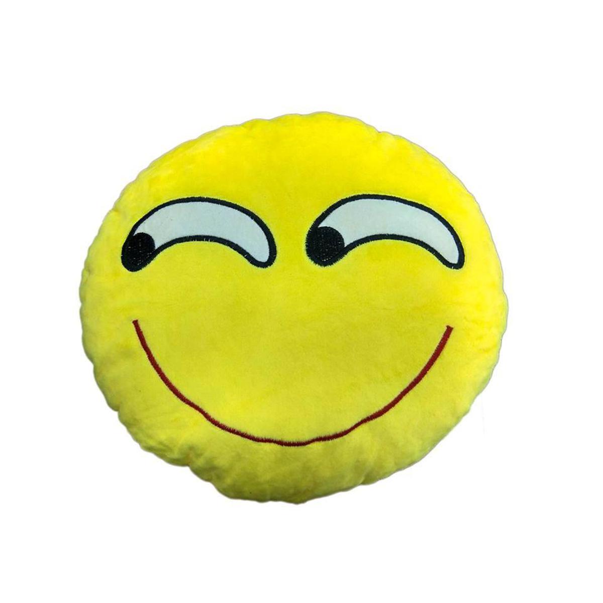 Picture of Naughty Look Emoji decorative seat  Cushion - Light Yellow pillow