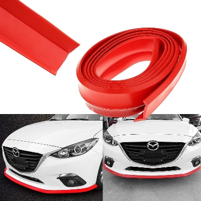 Picture of Car Protector Front Bumper Lip Car Sticker Body Kit Spoiler  - Red
