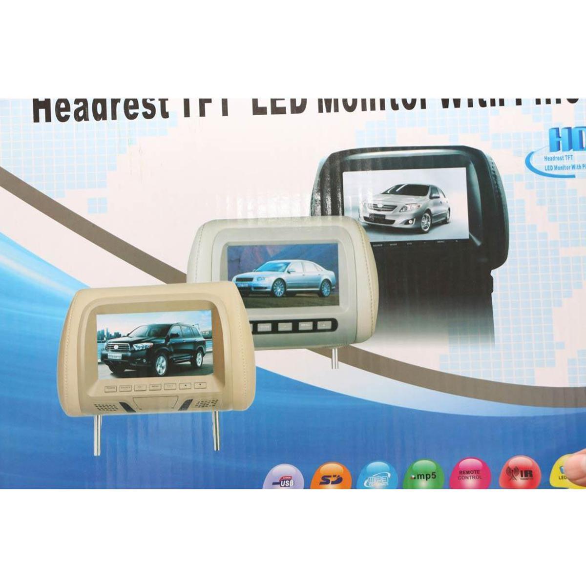 Picture of Headrest TFT LED Monitor for carf - Khaki 2pcs