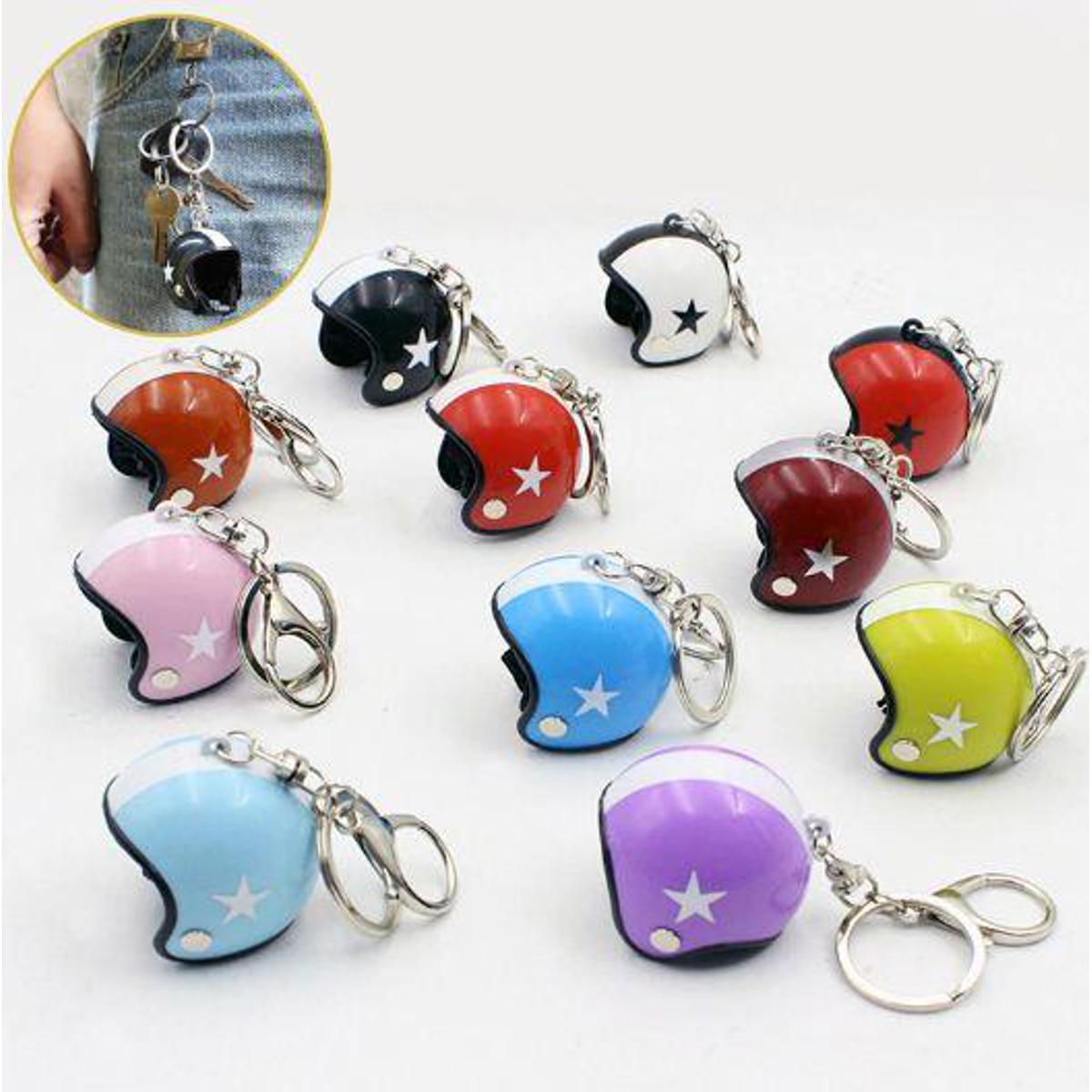Picture of Motorcycle Helmet Keychain Pendant -  Keychain / Pendant-  (white black)