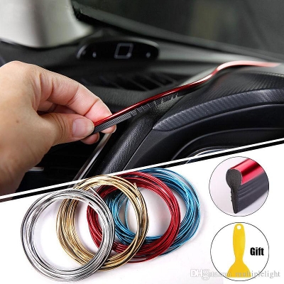 Picture of Car Styling Interior Decor Molding Trim Board Door Edge decoration Universal DIY for Car Accessories door-style cover trim board