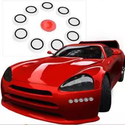 Picture of 10pcs Car Body Bumper Anti Scratch Dummy Sonar Cap Guard Protector- White+Black
