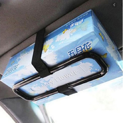 Picture of Black Car Sun Visor Tissue Paper Box Holder Automobile Car Organizer Auto Storage Accessories Seat Back Clip Bracket for Paper
