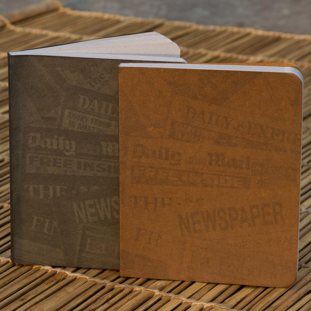 Picture of News Cover Brown & Silver Workbook Notebook (SN20201126) 2-Pack