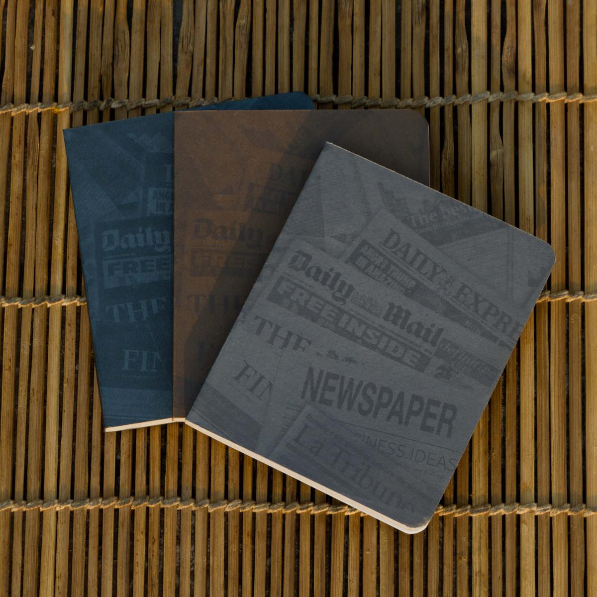 Picture of News Cover Series Brown, Grey & Silver Workbook Notebook (SN20201126) 3-Pack
